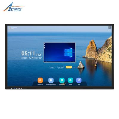 China 150w touch screen interativo display de parede Android brilho 400-500 Cd/M2 à venda