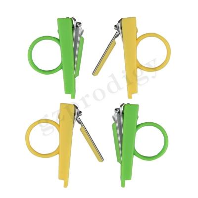 China Professional Baby Nail Clippers Green Color Steel Fashion Nail Part Cutter Health Care Kit for sale