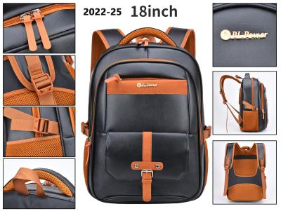China 18 Inch Business Casual Backpack Men'S PU Leather College Student School Bag for sale