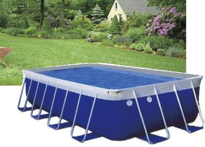 China Associação azul do quadro do metal da armação de aço do PVC, piscina estabelecida fácil com acessórios à venda