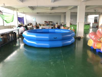 China Light Blue Color Portable Inflatable Pool With Air Pump Logo Printing for sale