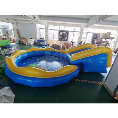 China Baby Pvc Inflatable Water Pool With Slide Water Sports Swimming Pool For Kids for sale
