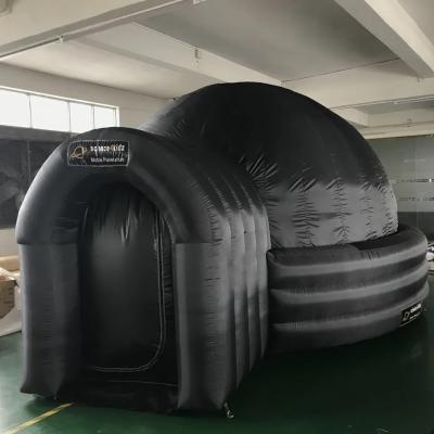 China Oxford Cloth Air Blow Up Tent Black Inflatable Dome Projection Planetarium Cinema Tent for sale