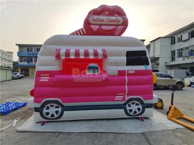 China Tarpaulin Blow Up Bounce Houses Ice Cream Stand Booth Small Inflatable Car Jumping Bouncer For Kids for sale