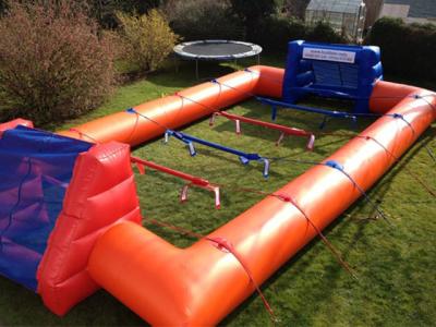 China Big Inflatable Sport Games Human Football Court 0.55mm Pvc Material With Blower for sale