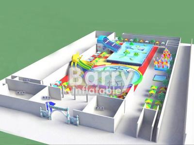 China Pool slide inflatable water park  , funny inflatable park designed for kids for sale