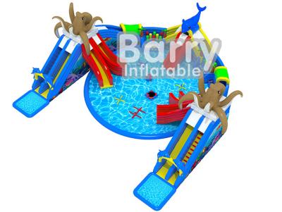 China Giant Octopus Water Amusement Park , Portable Blow Up Water Park With Floating Toys for sale