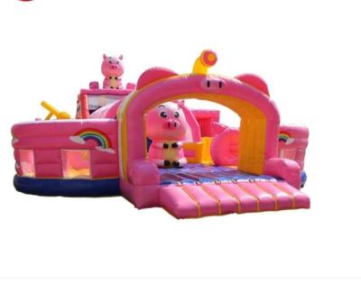 China Animal Theme Inflatable Bouncy House Birthday Party Pig Kids Jumping Bouncer for sale