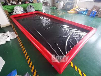 China Waterproof Non Inflatable Wash Pads PVC Coated Tarpaulin Car Wash Water Containment Mat For Garage Floor for sale