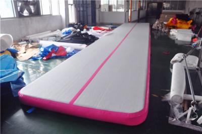 China Pink Small Blow Up Gymnastics Mat , Inflatable Tumble Track For Home for sale