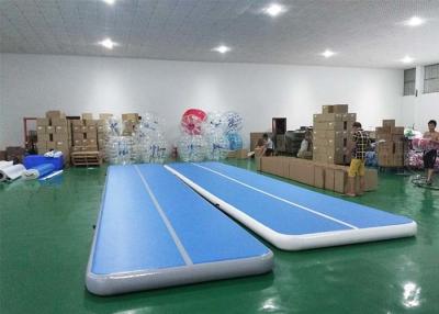 China Floating Water Blue Inflatable Sports Games Air Track Tumbling Mat For Gymnastics for sale