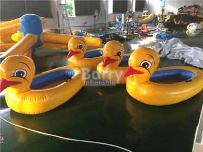 China Big Yellow Duck Animal Floats Inflatable Water Toys For Pool with Logo Printing for sale
