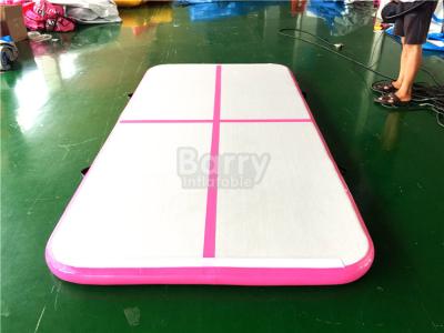 China DWF PVC Indoor Sport Equipment Air Track Gymnastics Mat , Pink Tumbling Air Track for sale