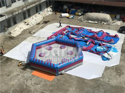China Man Standing Meltdown Rotating Inflatable Sports Games with Controller , Kids Sweeper Arm Game for sale