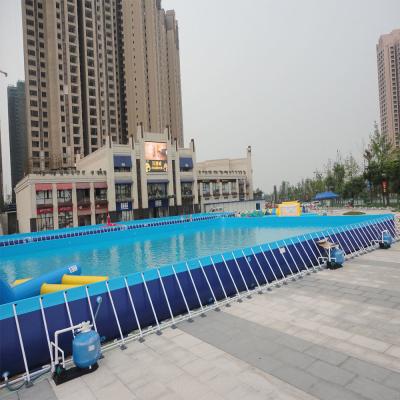 China Large PVC Swimming Water Pool Portable Stainless Steel Metal Frame for sale
