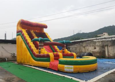 China Fun Pvc Tarpaulin Home Wet Yard Inflatable Water Slide Yellow Color for sale