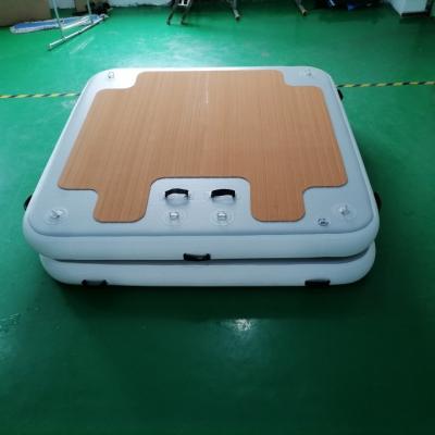 China Custom Made 2x2m Inflatable Floating Dock With Foot Hand Or Electric Pump for sale