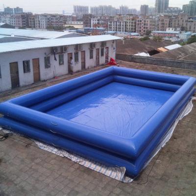 China Amusement Park Tarpaulin Portable Water Pool Rectangle Blow Up Pool for sale