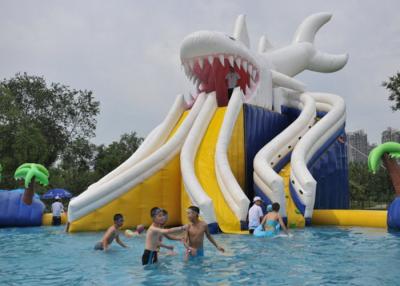 China Commercial Giant Shark Blow Up Kid Pool With Fun Inflatable Pool Toys for sale