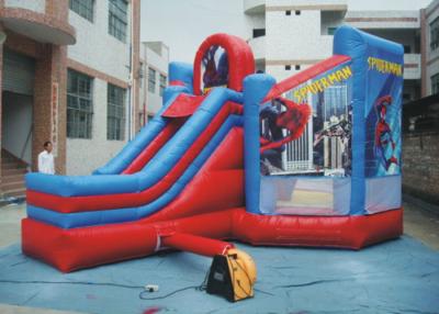 China PVC Spiderman Jumping Castle / Inflatable Spiderman Bouncy Castle For Garden for sale