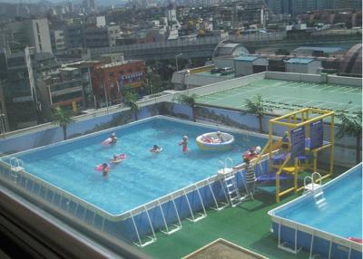 China Outdoor Square Metal Frame Pool , Metal Frame Swimming Pool For Rental for sale