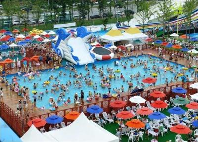 China Large Frame Outdoor Inflatable Water Park With Pool , Inflatable Backyard Water Park for sale