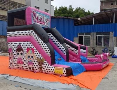 China alquiler comercial inflable del PVC LOL Bounce House Slide Pink de 0.55m m en venta