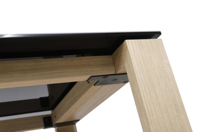 Modern white ceramic top dining table - top view
