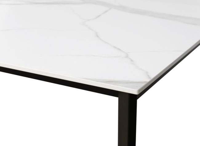 Contemporary ceramic top dining table - top view