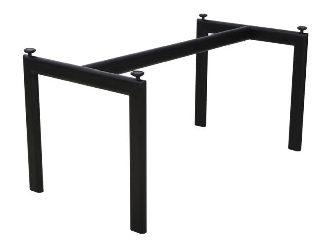 Modern ceramic top dining table with metal base - detail view