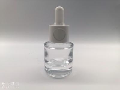 China 15ml Glass Button Dropper Bottle Silkscreen Printing Logo For Skincare Serum for sale