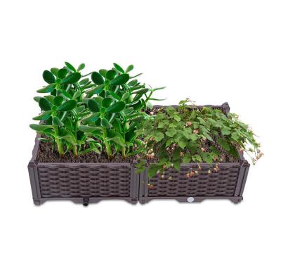 China Street 80cm Plastic Flower Box Planter Plastic Raised Flower Beds With Drain Hole for sale