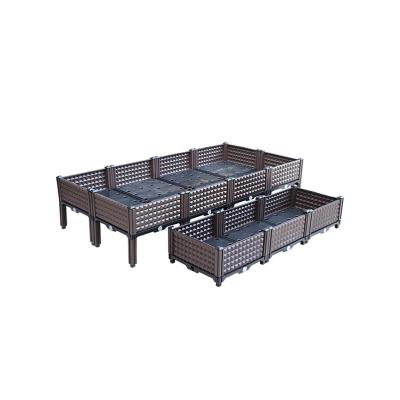 China Customizable Plastic Raised Garden Beds On Legs / Plastic Planter Boxes With Legs for sale
