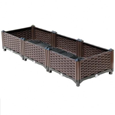 China ISO9001 Brown Plastic Grow Box  Recycled Plastic Planter Boxes UV Resistant for sale
