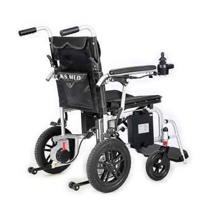 China KSM-509 Cheap Lightweight Wholesale Electric Foldable Wheelchair Lightweight Only 16.5 kgs Portable Airplane Wheelchair for sale