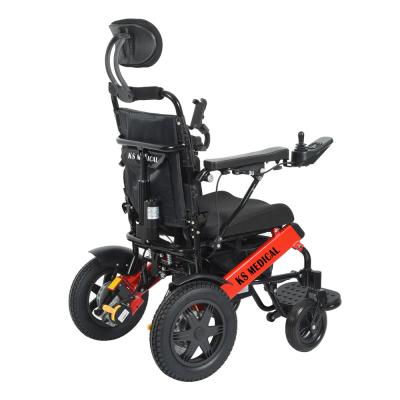 中国 Wider Seat Electric Foldable Wheelchair Dual Motors 500W Lightweight 販売のため