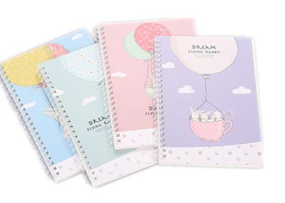 China Cute Cover Custom Printed Notebooks Double Coil Binding Round Corner Design for sale