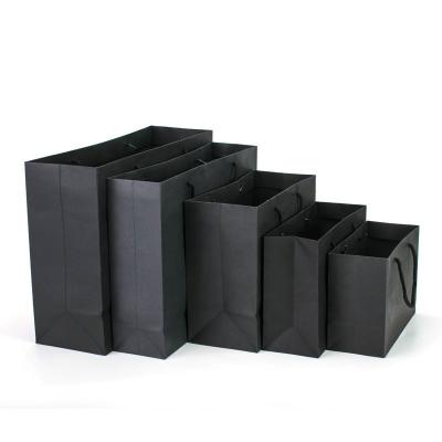 China Personalized Printed Cardboard Bags With Handles , Black Paper Carrier Bags for sale