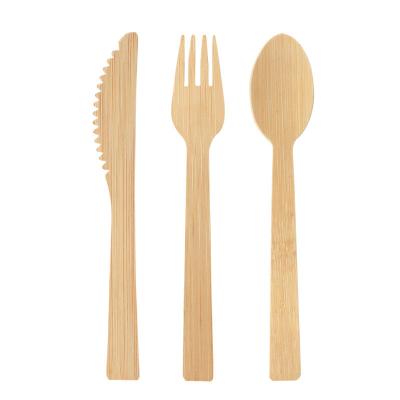 China 100% Natural Eco Friendly Disposable Bamboo Cutlery Set with Pouch Bag for sale