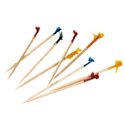 China 6.5 Cm Colorful Disposable Decorative Bamboo Wood Tooth Picks For Cocktail Fruit for sale