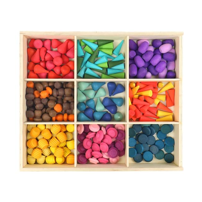 Wooden Rainbow Loose Parts Educational Play Set Colorful Waldorf Toy Montessori Stacking Blocks for Kids Toddler Preschool Baby Wooden Rainbow Loose Parts Educational Play Set Colorful Waldorf Toy Montessori Stacking Blocks for Kids Toddler Preschool Baby