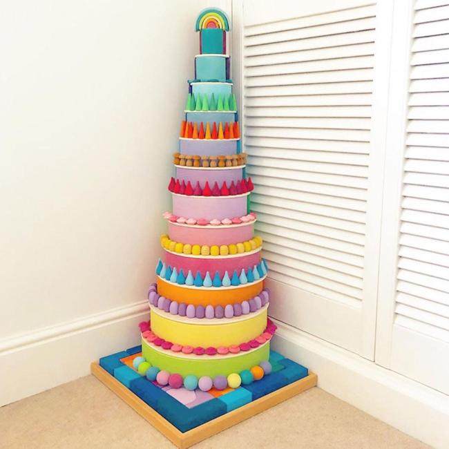 Wooden Rainbow Loose Parts Educational Play Set Colorful Waldorf Toy Montessori Stacking Blocks for Kids Toddler Preschool Baby Wooden Rainbow Loose Parts Educational Play Set Colorful Waldorf Toy Montessori Stacking Blocks for Kids Toddler Preschool Baby