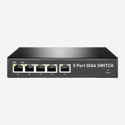 China 54VDC 5 Port PoE Gigabit Switch 10 100 1000M 4 Ports Support IEEE802.3at IEEE802.3af for sale