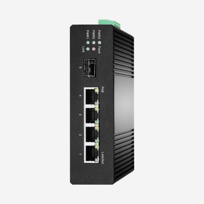 China IP30 100mbps PoE Switch With 4 Ethernet Ports 1 SFP 44-57V DC for sale