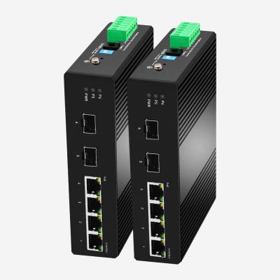 China Easy Smart Industrial Gigabit PoE Switch STP RSTP 4 Port PoE Switch 2 SFP Ports for sale