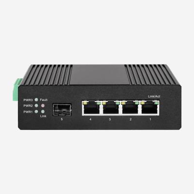 Chine Le commutateur industriel 4 RJ45 d'Ethernet de 4GE 1SFP met en communication le commutateur de réseau superflu à vendre