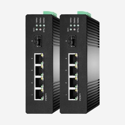 China IP30 Industrial 100 Mbps Ethernet Switch With 1 SFP 4 RJ45 Ports for sale