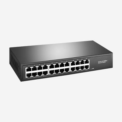 China 24 RJ45 Ports 10 100M Switch 100 Mbps Ethernet Switch With MDI/MDIX Auto Flip Function for sale