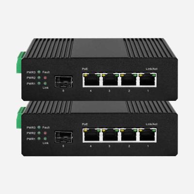 China Gigabit 4 PoE And 1 SFP Industrial Smart Switch With QoS  Link Aggregation Soft Features for sale