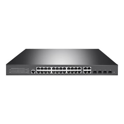 China Rack Mounting 24-Port Gigabit L2 Managed 400W PoE Switch with 4 SFP Slot Uplink Combo Ports For Security CCTV for sale